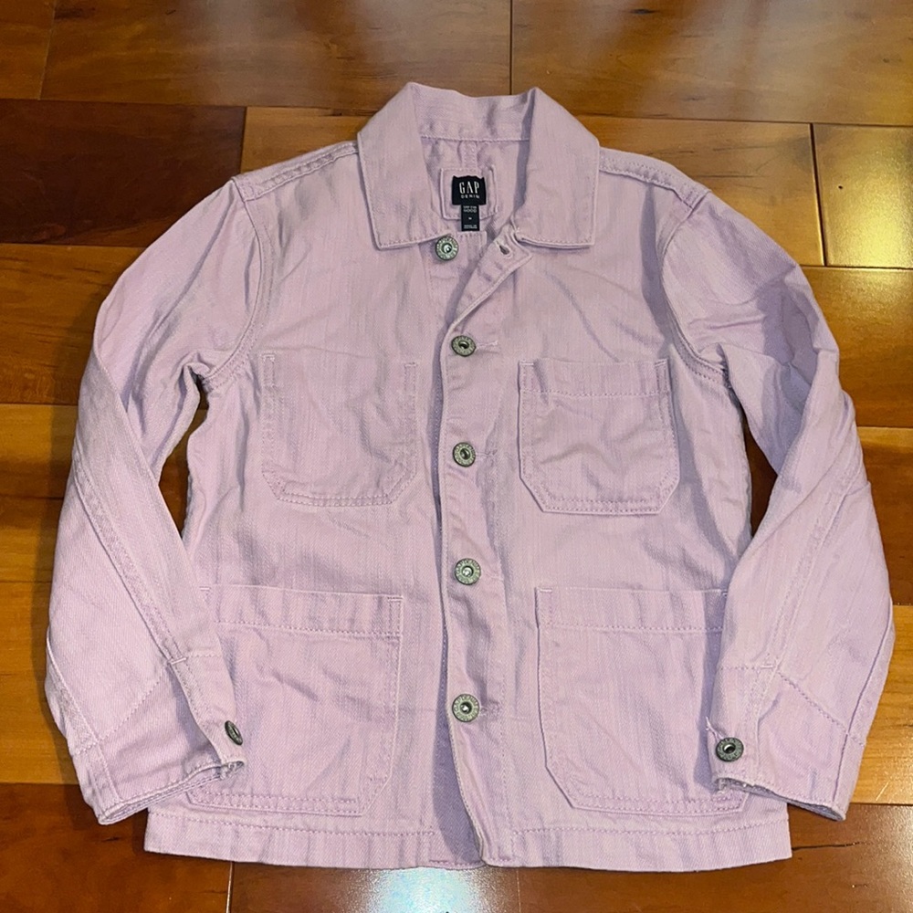 NWOT GAP lavender denim jacket girls size medium
